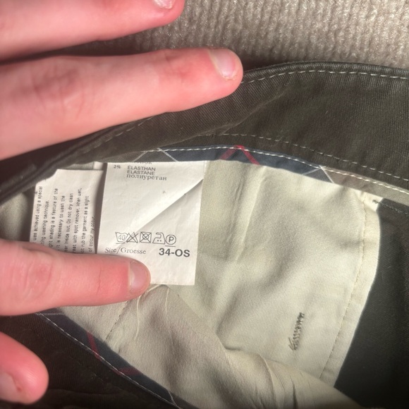 Barbour Trousers – Men’s 34 – Olive Green Cotton Stretch Pants - Picture 5 of 16